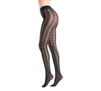 Gi&Gi Sheer Tights 40 Denier with Cotton Gusset for Women featuring houndstooth when optimism is in fashion. N.1396.., night blue, L/XL
