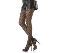 Gi&Gi Sheer Women's Tights Floral Diamond Pattern with Invisible Feet 40 Denier Made in Italy N.1594 (L/XL)