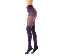 Gi&Gi Women's Fake Parisian Pantyhose, Vintage Stockings, Collnat Pattern 20 •80 Denier Made in Italy N.1026 Coloured, Dark purple, L/XL