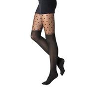 Gi&Gi Women's Faux Parisian Tights Polka Dot and Bow Pattern 40-120Den Made in Italy N.1663 (L/XL)