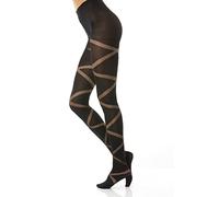 Gi&Gi Women's Opaque Tights Elegant Banded Pattern 80 Denier Made in Italy N.1587(S/M)