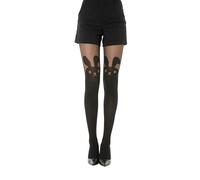 Gi&Gi women's Parisian effect tights, women's stockings patterned tights 20/80 DEN N.1022 (S/M, BLACK)