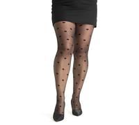 Gi&Gi Women's Polka Dot Sheer Tights, Black with Pattern, Nylon, Sparkly Knit, 40 Denier, Full Length (UK, Alpha, XXL, 3XL, Plus, Regular, Black)