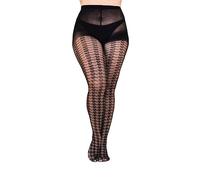 Gi&Gi Women's Polka Dot Sheer Tights, Black with Pattern, Nylon, Sparkly Knit, 40 Denier, Full Length (UK, Alpha, XXL, 3XL, Plus, Regular, Black pata de gallo)
