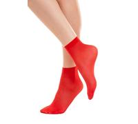 Gi&Gi Women's Sheer Ankle Socks, Lightweight Nylon, 20 DEN, Multiple Colours, 10 Pairs (UK, Alpha, One Size, Regular, Regular, RED)