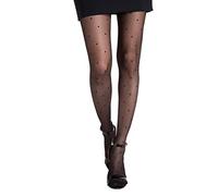Gi&Gi Women's Sheer Tights Net Polka Dot Pattern with Invisible Feet 20 Denier Made in Italy n.1246(L/XL)