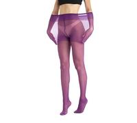Gi&Gi Women's Sheer Tights Super Size Plus Size 40 Denier, Women's Tights Curvy Large Sizes, Transparent Nude Colour, Dark purple, XXL-3XL Plus