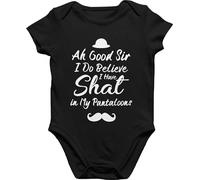 gi Graphic Impact Funny Ah Good Sir I Do Believe I Have Shat in My Pantaloons Baby Suit Vest Short Sleeves Boy & Girl Baby Grow Vest Bodysuit(Black) 6/12 Months