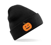 gi Graphic Impact Halloween Pumpkin Logo Embroidery Beanie Hat (as8, Alpha, s, m, Regular, Regular, Black)