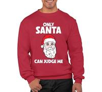 gi Graphic Impact Only Santa Can Judge Me Funny Printed Ugly Christmas Xmas Jumper Xmas Sweatshirt Adults Unisex Sweater Christmas (M, Red)
