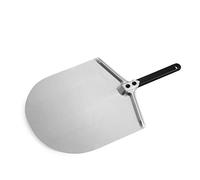 Gi.Metal Amica Line Short Pizza Shovel in Anodized Aluminum Certified for Food use, Classic Shovel for Household use Head 33 cm and Black Handle 25 cm, 100% Made in Italy