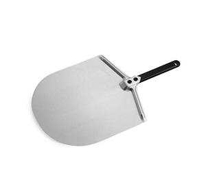 Gi.Metal Amica Line Short Pizza Shovel in Anodized Aluminum Certified for Food use, Classic Shovel for Household use Head 33 cm and Black Handle 25 cm, 100% Made in Italy