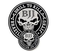 Gi Store Rocks! Jiu Jitsu Gi Patches Drill to Kill 9.8 inches sew on Jujitsu Gi Patch for BJJ GIS and BJJ Apparel Embroidery - Gifts for Jiu Jitsu, GS-00124