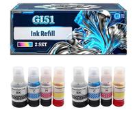 GI51 Ink Refill Compatible for Canon PIXMA G1520 G1530 G2520 G2560 G2570 G3520 Printers, With Chip Large Capacity 5000 Pages (2 Set)