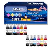 GI53 Ink Bottle Compatible for Canon Pixma G650 G550 Printers, High-Definition Printing Effect with Chip, 3000 Pages (2 Set)
