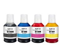 GI56 GI-56 pigment Ink Compatible with Canon GI-56 GI56 Ink Bottle Multipack for MAXIFY GX7050 GX6050 GX5050 GX4050 GX3050(4-Pack BK/C/M/Y)