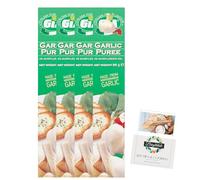 Gia Garlic Puree in Sunflower Oil, 90g, 4-Pack Bundle with Brightdale Kitchen Guide