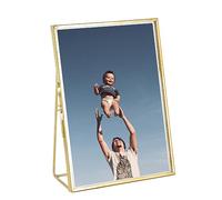 Giadun Gold Picture Frame, 6x8 Clear Glass Photo Frame for Pressed Flowers, Tabletop Standing Glass Frames for Photo Display