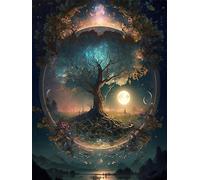 Giahism Tree of Life Paint by Numbers Adult Painting by Numbers Tree of Life, DIY Acrylic Paint Tree of Life Painting by Numbers Adult Set as Home Decoration (30 x 40 cm)