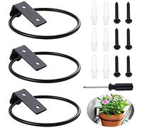 GIAK 3Pcs Flower Pot Holder Ring Wall Mounted 4 inch Flower Planter Hangers Racks for Indoor Balcony Home Garden Yard