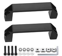GIAK Bow Handle, Black Furniture Handle, Plastic Handles with T-Nut Groove Mounting Screw, Nuts Washers, 120 mm, Cabinet Handles, Suitable for Wardrobes, 30 Series, Aluminium Profile, Pack of 2