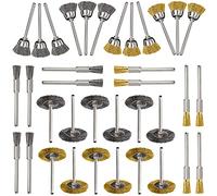 GIAK Brass Coated Wire Brush Wheel Wire Brushes 36 PCS Cup Brush Set Brass Wire Brush Mini Wire Brush Set for Removal of Rust/Corrosion/Paint