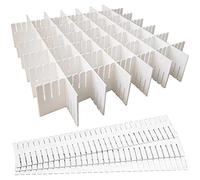GIAK Drawer Dividers Adjustable Drawer Organizer 8 PCS White Drawer Organiser 32 x 7 cm DIY Cut at Will for Socks, Underwear, Makeup, Kitchen, Bedroom, Dresser