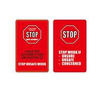 Gialer 100packs Stop Working Authority Card - Red, Remind Employees to Stop Unsafe, Unsure and Concerned Work