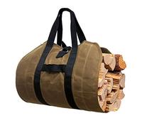 Gialer Firewood Carrier, Heavy Duty Canvas Bag, Large Log waxed carrier Tote Bags Fireplace logs Wood Stove Accessories, Wood Bucket Holder firewood rack indoor, Outdoor Camping Canvas Bags