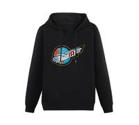 GIALESS Men's Hoody Wod Thunderbirds Ir Logo Hoody - Gerry Sylvia Anderson International Rescue Shirt Black L
