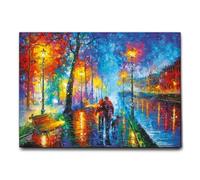 Giallo Bus - Print On Canvas On Wooden Frame - Lenoid Afremov - Melody Of The Night - 70 X 100 Cm