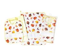 GIAMPI Embroidered Three-Piece Nursery Set: Bib with Elastic, Towel, Bag - Made in Italy (Porcellini)
