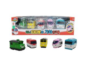 GIANANO 5 Color Mini Car Figures, No Battery Korean Animation Little Bus Friends, Ti.ti.po Figure Set of 5