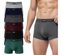 Gianci Mens Boxers Shorts 6 Pack - Soft Cotton Trunks with No-Itch Tagless Design, Anti-Chafe 3D Pouch & Stay-Put Waistband - Breathable Underwear for Men