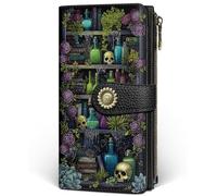 GIANCOMICS Womens Wallet RFID Blocking, Credit Card Holder Bifold, PU Leather Travel Billfold, Long Cute Cash Purse, Zipper Coin Pocket Clutch, 1 ID Window, 11 Card Slots, Ladies Gift Woman, Bookshelf