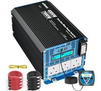Giandel 4000W Pure sine Inverter DC 12V to AC 240V 7900w surger peak 2s | For motorhome,campervan,coffee machine,oven, LCD Display, 3* Outlets 3 pin Uk plug,30FT Remote Fast charging USB