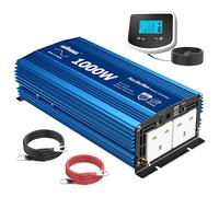 GIANDEL Power Inverter 1000W Pure Sine Wave DC 12V to AC 240V with LCD Display Remote Controller 2 AC Outlets & Dual 2.4A USB Ports for Trucks RVs Boats