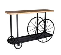 gianfar craft wheel wooden console table in oak