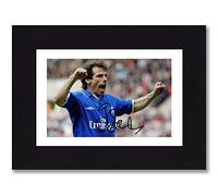 Gianfranco Zola Signed 8x6 Inch Mounted Photo Print Pre Printed Signature Chelsea - Autograph Gift, Ready To Be Framed