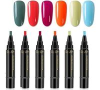 Giani Professional Nail Pen - 6 Colors per Set,3 in 1 Quick Dry Nail Polish Pens,Solid Color Nails Polish,8ML Gel Pens for DIY Nails Art,Easy Nai-l Polishs Pen for Women