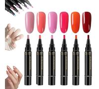 Giani Professional Nail Pen Set - 6 Colors per Set, 3 in 1 Quick Dry Nail Polish Pens,Trygiani Nails Pen,Nail Polish Pens Quick Dry,8ML Gel Pens for DIY Nail Art,Easy Nail Polish Pen for Women (D)