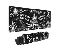 Gianlaima Black and White Goth Mushroom Ouija Board Skull Hand Bones Moon Phases Mouse Pad Long Extended XL Mousepad Desk Pad Gaming Pc Desktop Large Rubber Mice Pads Stitched Edges 31.5'' X 11.8''