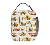 Gianlaima Construction Excavator Bulldozer Construction Vehicle Lunch Bag Portable Insulated Lunch Bag Reusable Cooler Totes For Women Men Adults Girls Boy Work Picnic Camping