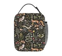 Gianlaima Forest Hare Squirrel Owl Flowers Mushroom Plant Lunch Bag Portable Insulated Lunch Bag Reusable Cooler Totes For Women Men Adults Work Picnic Camping