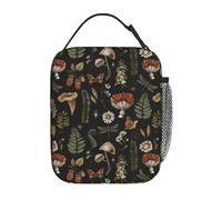 Gianlaima Retro Forest Nature Mushroom Plant Forest Lunch Bag Portable Insulated Lunch Bag Reusable Cooler Totes For Women Men Adults Work Picnic Camping