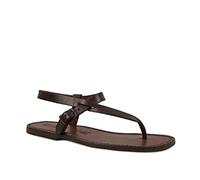 Gianluca - Handmade Brown Leather Thong Sandals for Men - Model Number: 592-U-CUOIO - Size: 10 UK
