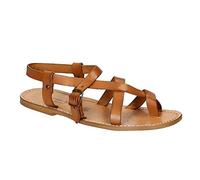 Gianluca - Handmade Leather Sandals for Men in Vintage Cuir Color - Model Number: 530-U-CUOIO - Size: 7 UK Tan