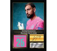 Gianluigi Donnarumma Printed Signed Poster - PSG & Italy Goalkeeper Tribute Wall Art - Football Memorabilia for Fans & Collectors, A4 Poster + Gold Frame