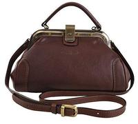Gianni Conti Fine Italian Small Leather Tan Gladstone Grab Shoulder Bag 913317 (Brown)