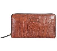 Gianni Conti RFID Croc-Embossed Italian Leather Continental Purse - Zip Around Wallet with 12 Card Slots - Gift Boxed - Made in Italy